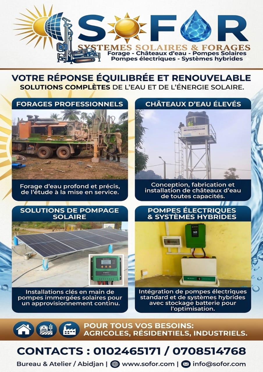 Énergie solaire et château d'eau 